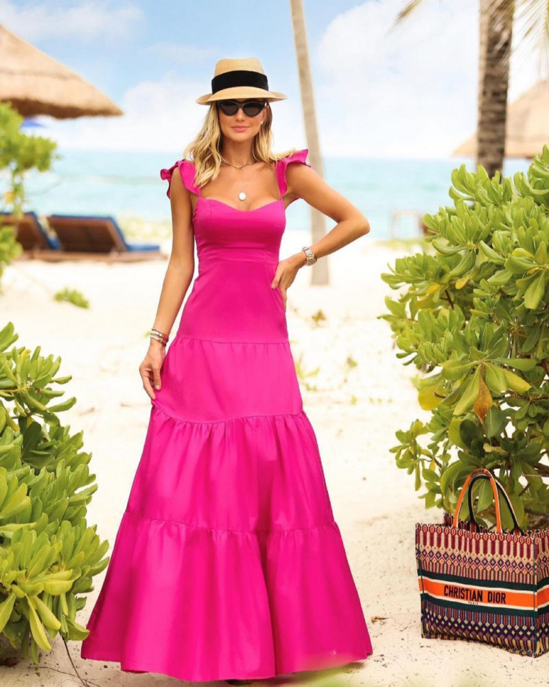 Vestido Longo Resort Pink: Os Vestidos 100% Poliéster mais