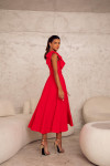 Vestido Clássico Com Decote Assimétrico Vermelho Aliança Vermelho